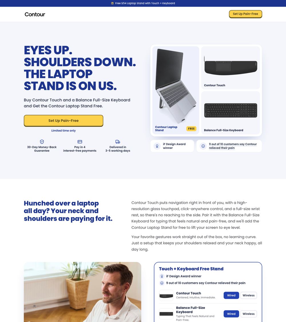 Desktop view of the gift with purchase for a ergonomic workspace brand
